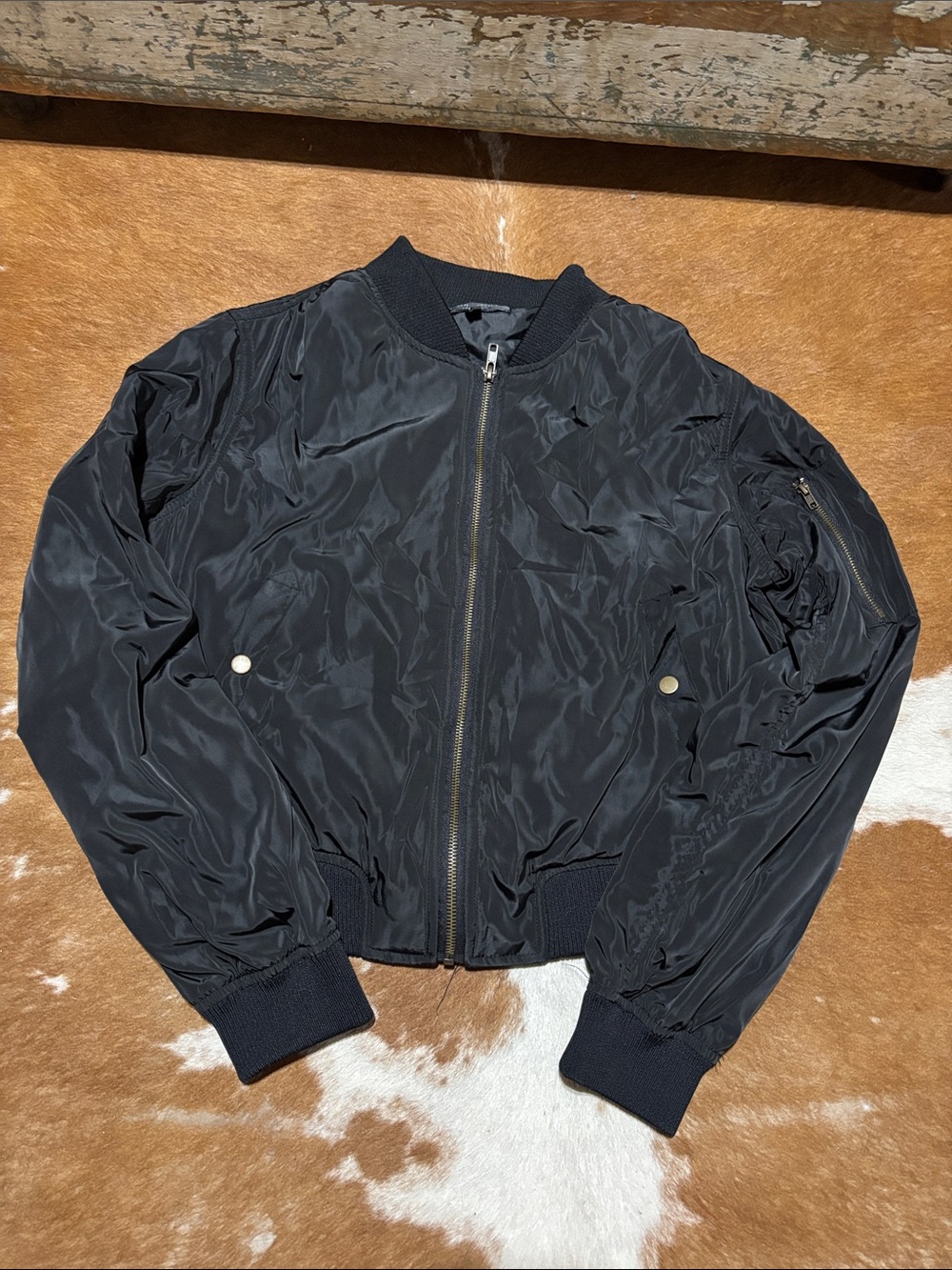 Romeo & Juliet Couture Black Women's Bomber Jacket